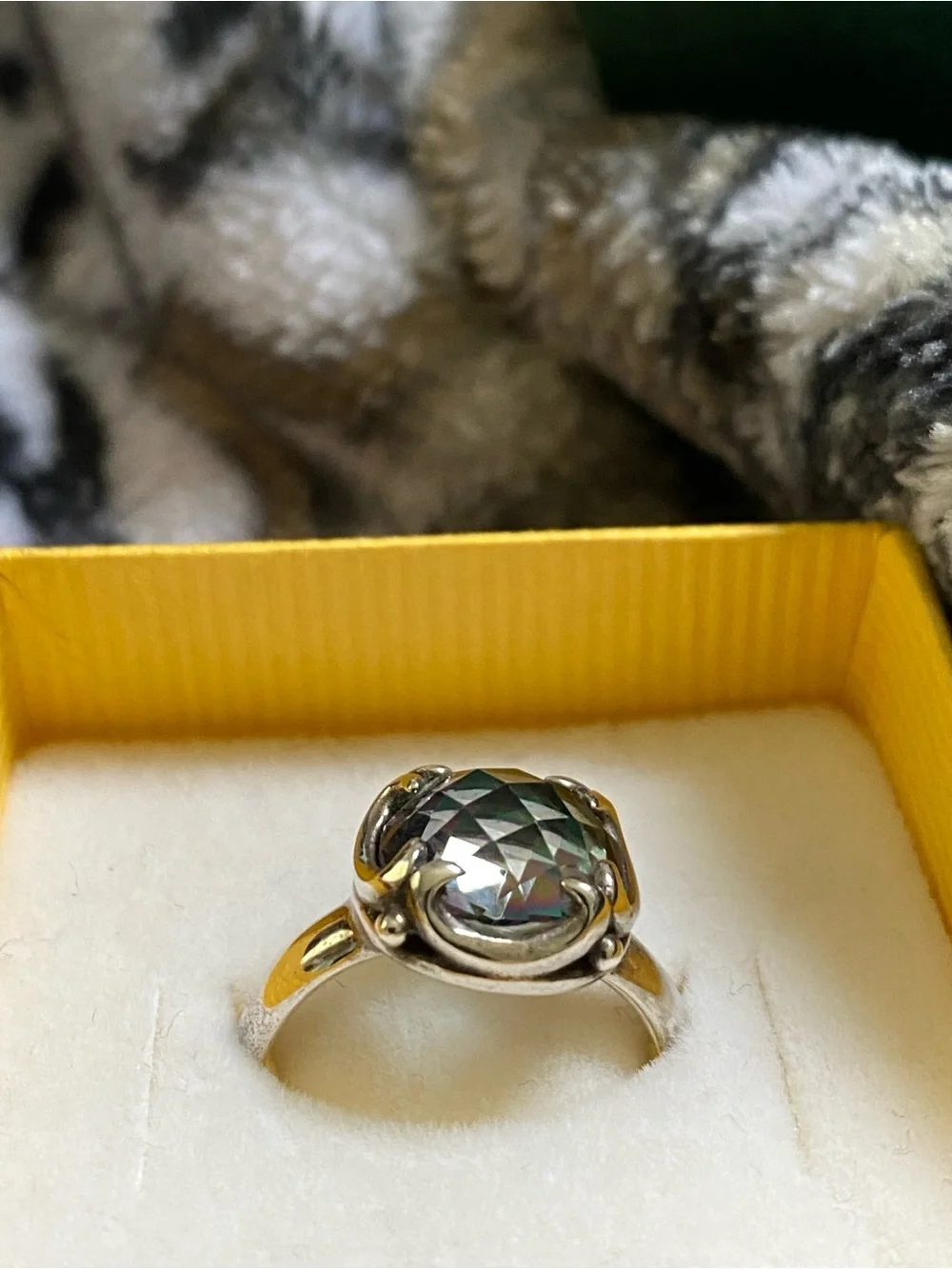 Sterling Silver Green Mystic Topaz Halo Ring